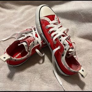 Red White and Blue size 3 converse shoes worn once excellent condition